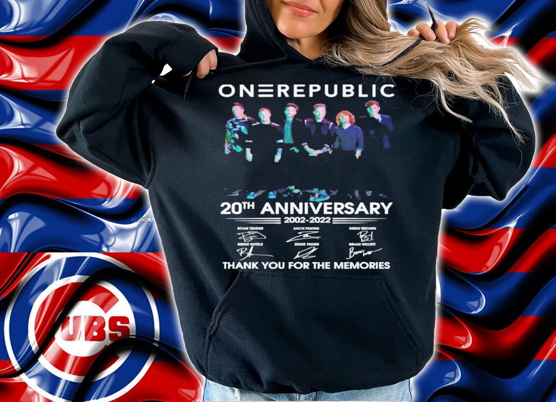 Top OneRepublic 20th Anniversary 2002-2022 Signatures Thank You For The Memories Shirt hoodie