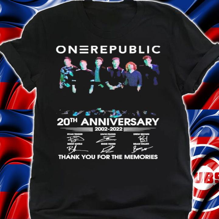 Top OneRepublic 20th Anniversary 2002-2022 Signatures Thank You For The Memories Shirt shirt