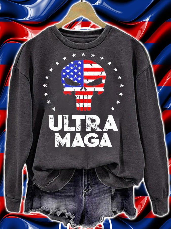 Ultra Maga Vintage American Flag Ultra T-Shirt