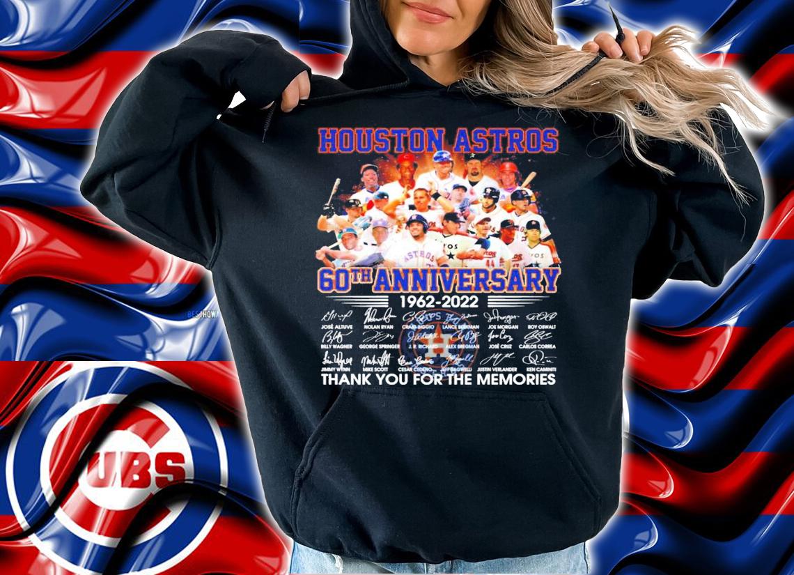 Houston Astros 60th anniversary 1962 2022 signatures thank you t-shirt hoodie