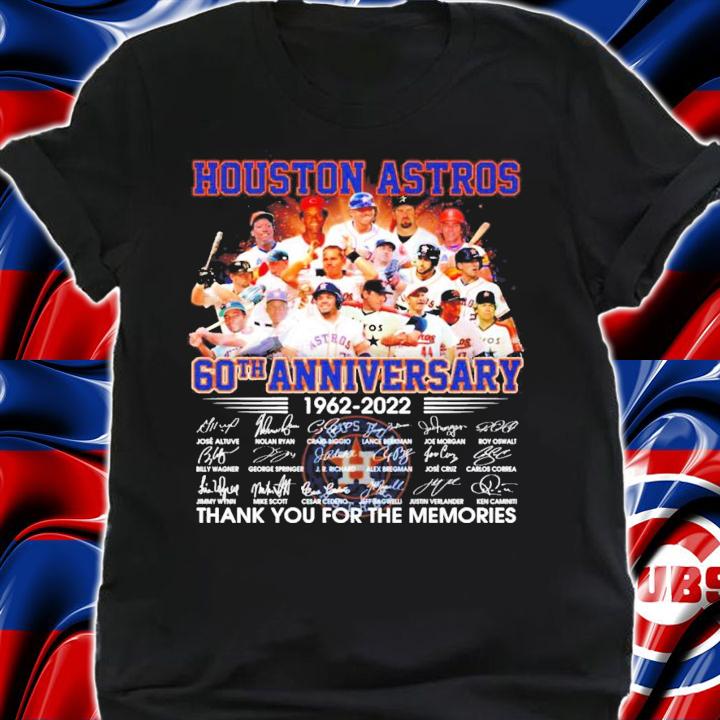 Houston Astros 60th anniversary 1962 2022 signatures thank you t-shirt shirt