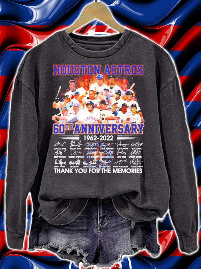Houston Astros 60th anniversary 1962 2022 signatures thank you t-shirt sweatshirt
