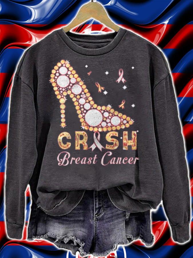 Crush Breast Cancer Pink Bling High Heels Breast Cancer Shirt sweatshirt
