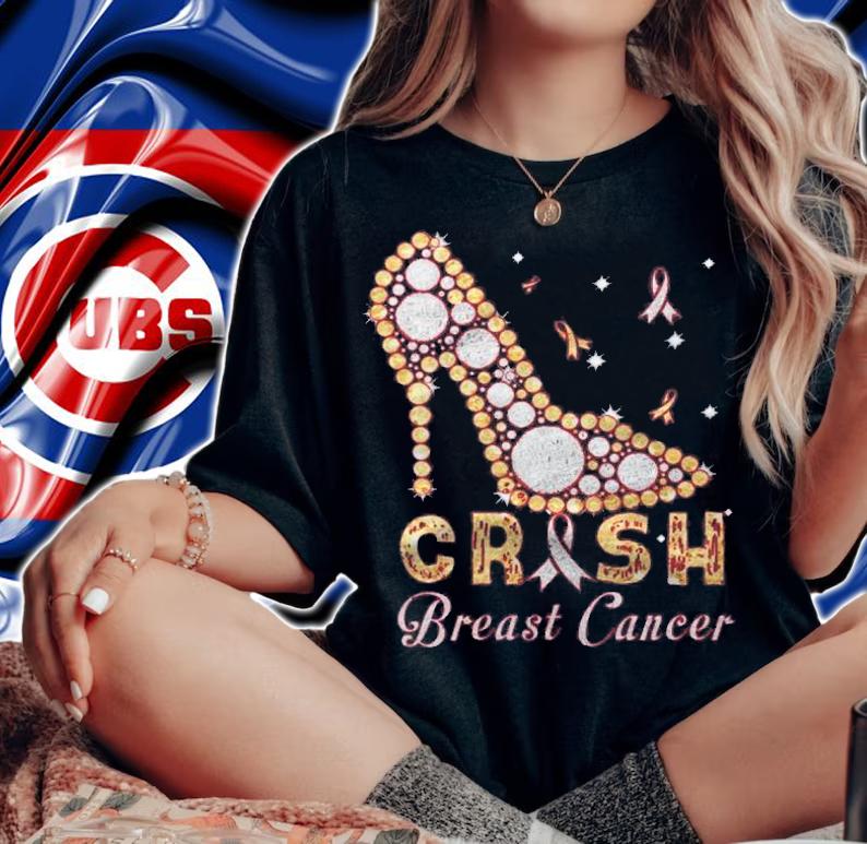 Crush Breast Cancer Pink Bling High Heels Breast Cancer Shirt woman shirt