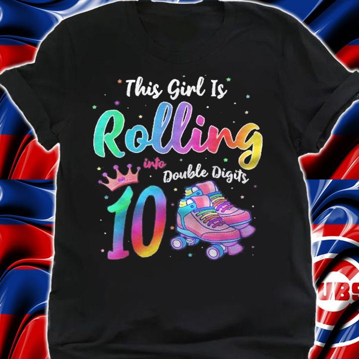 Kids Roller Skate Birthday Double Digits Shirt 10 Years Old Shirt shirt