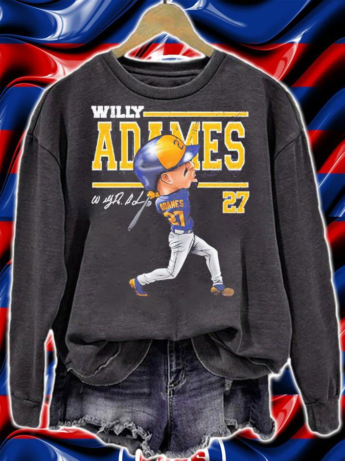 Willy Adames Milwaukee Cartoon Baseball Signatures Shirt