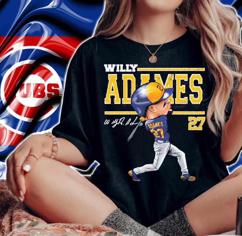Willy Adames Milwaukee Cartoon Baseball Signatures Shirt
