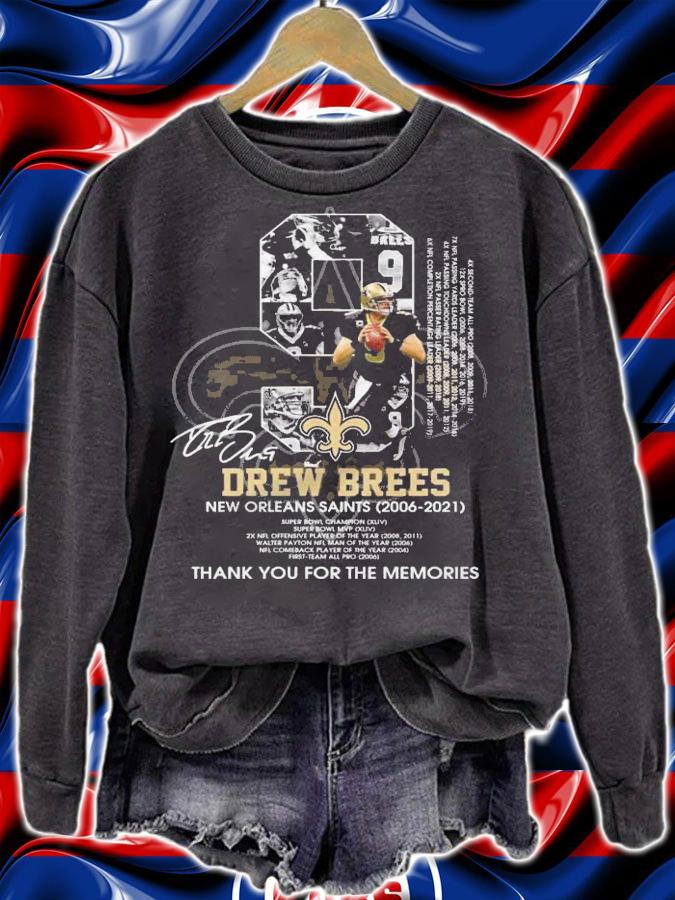 09 Drew Brees New Orleans Saints 2006 2021 thank you for the memories t-shirt sweatshirt