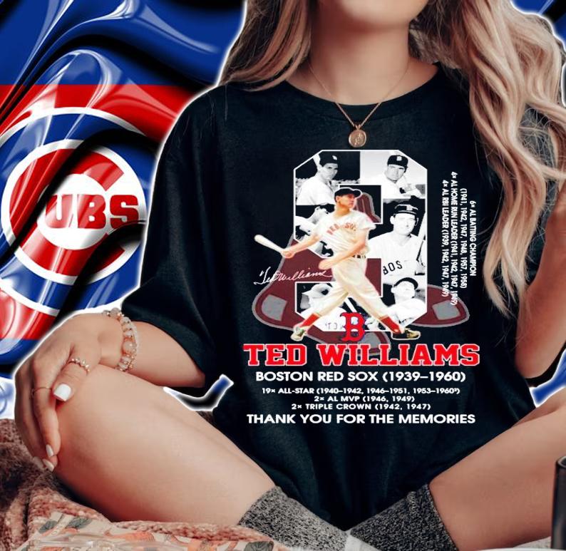 9 Ted Williams Boston Red Sox 1939 1960 t-shirt woman shirt