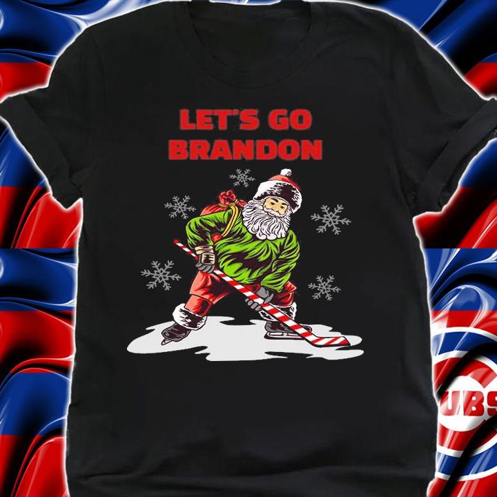 Let's Go Brandon Hockey Santa Claus Sport Christmas Funny Anti Biden Conservative T-Shirt shirt