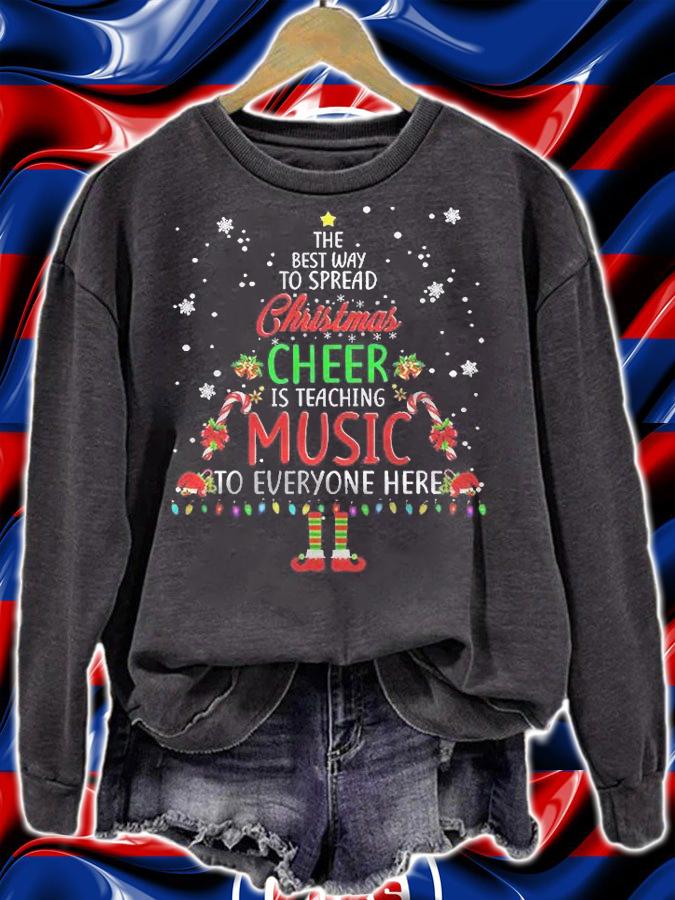 Music Teacher Christmas Shirt  Elf Christmas Cheer Shirt sweatshirt