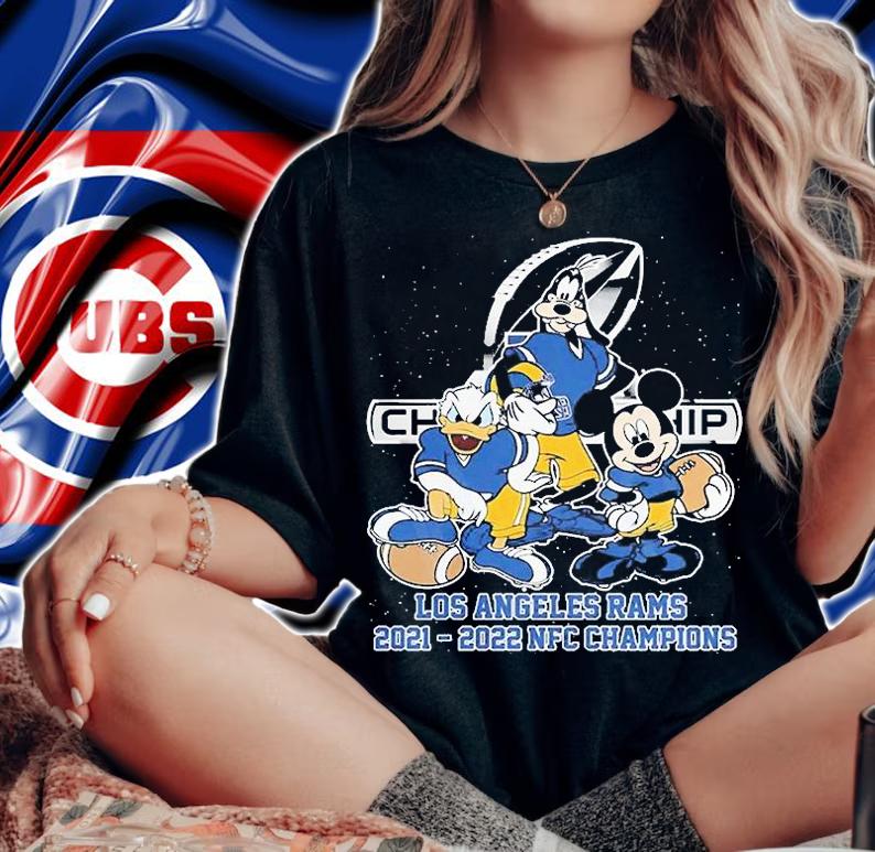 Mickey and Friends Los Angeles Rams 2021 2022 NFC Champions T-Shirt woman shirt