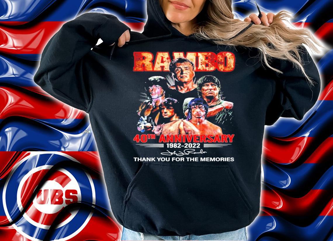Official Rambo 40th Anniversary 1982-2022 Signatures Thank You For The Memories Shirt hoodie
