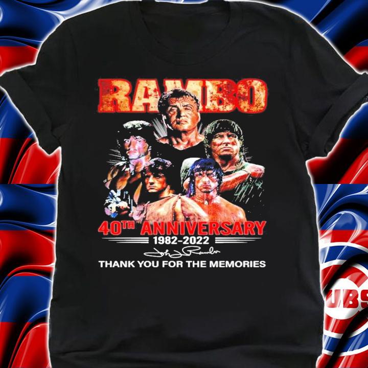 Official Rambo 40th Anniversary 1982-2022 Signatures Thank You For The Memories Shirt shirt