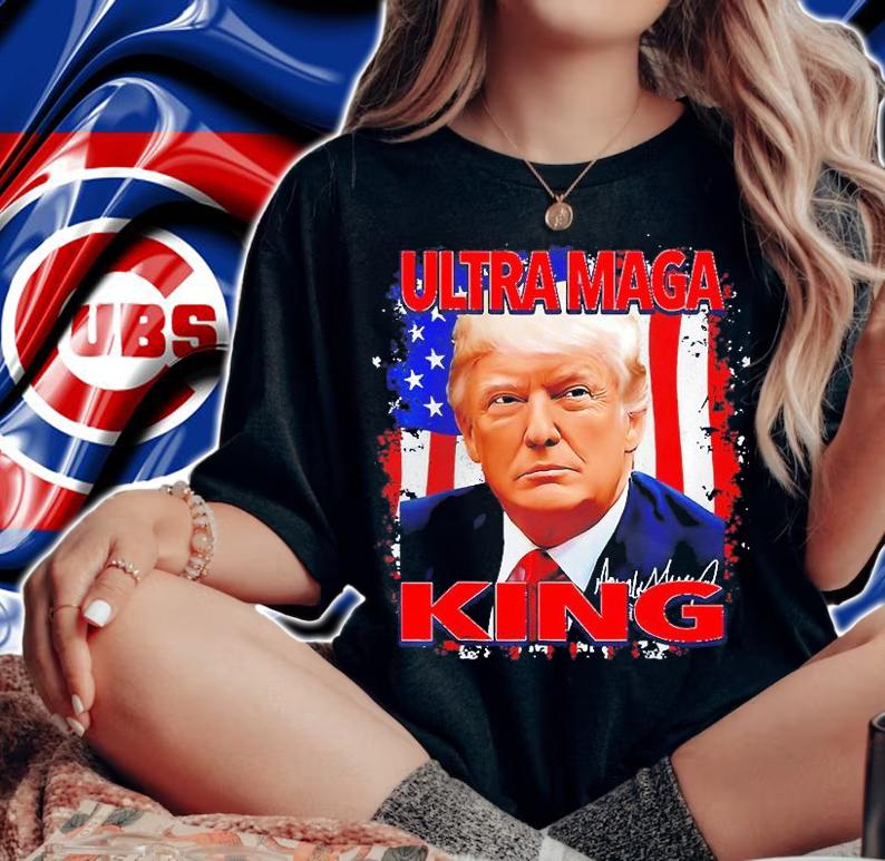 The King Of Ultra-Maga Proud Pro Trump 4th Of July US Flag T-Shirt woman shirt