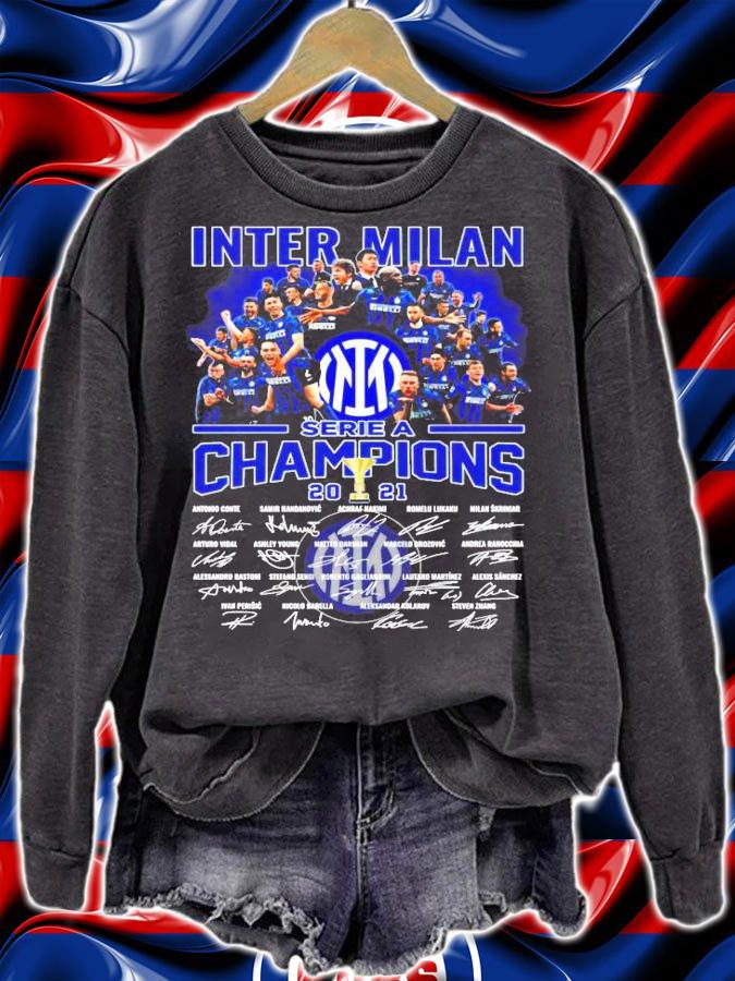 Inter Milan Serie A Champions 2021 signature shirt sweatshirt