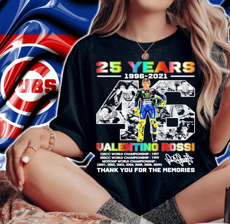 Official 25 years 1996-2021 Valentino Rossi signature shirt