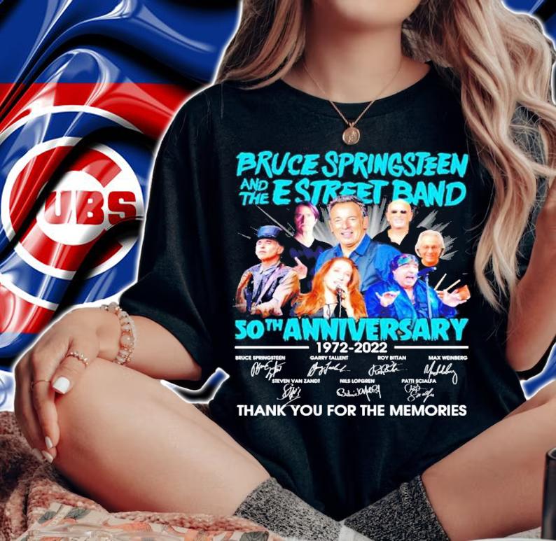 Bruce Springsteen and the E Street Band 50th anniversary 1972-2022 signatures shirt