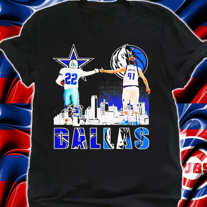 Dallas Cowboys and Dallas Mavericks Champion Smith and Nowitzki T-shirt