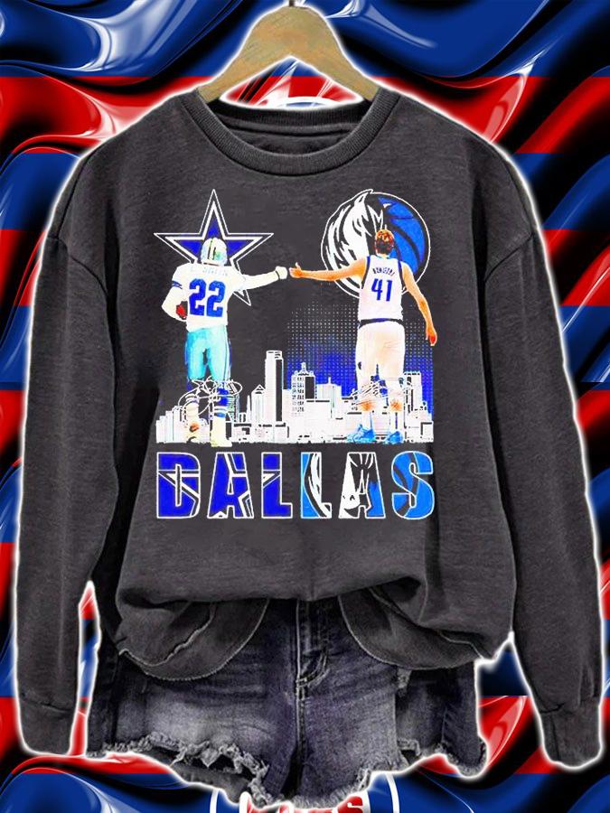 Dallas Cowboys and Dallas Mavericks Champion Smith and Nowitzki T-shirt