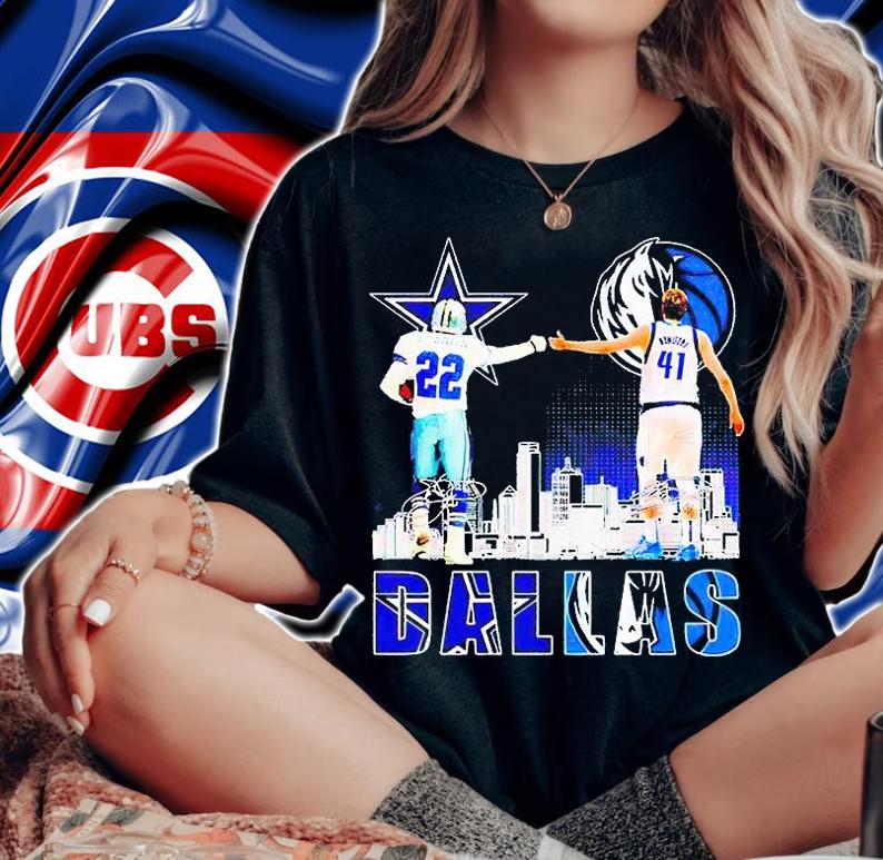 Dallas Cowboys and Dallas Mavericks Champion Smith and Nowitzki T-shirt