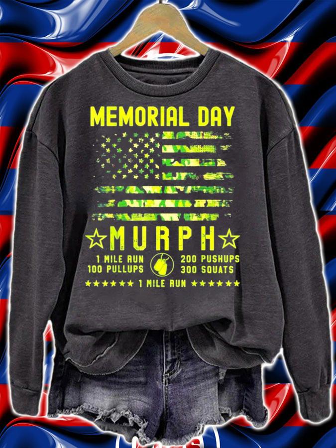 Memorial day murph 2021 patriotic wod workout camo shirt sweatshirt