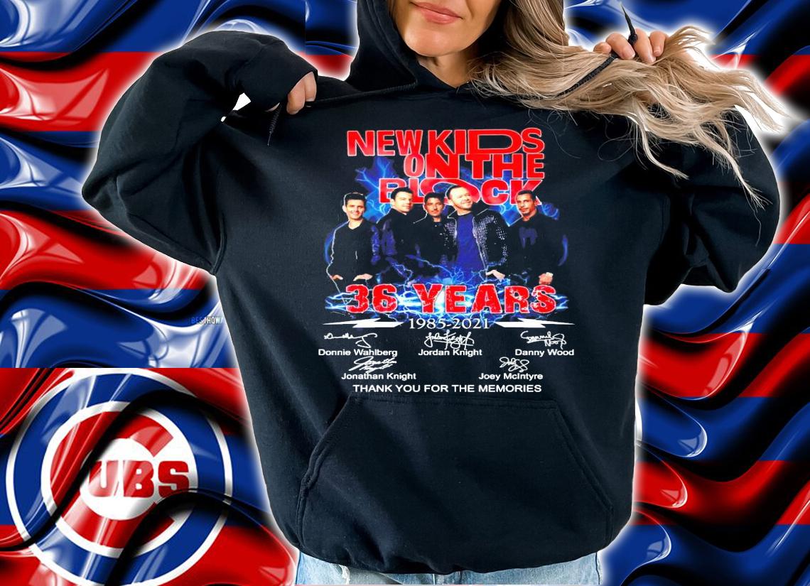 New Kids On The Block 36 years 1985-2021 signature thank you for the memories shirt hoodie