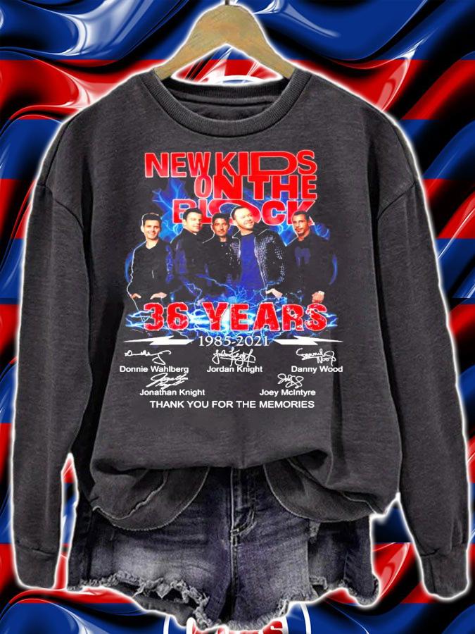 New Kids On The Block 36 years 1985-2021 signature thank you for the memories shirt sweatshirt
