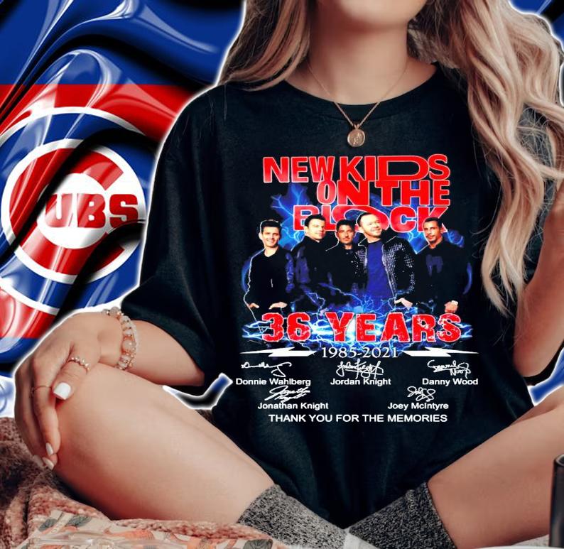 New Kids On The Block 36 years 1985-2021 signature thank you for the memories shirt woman shirt