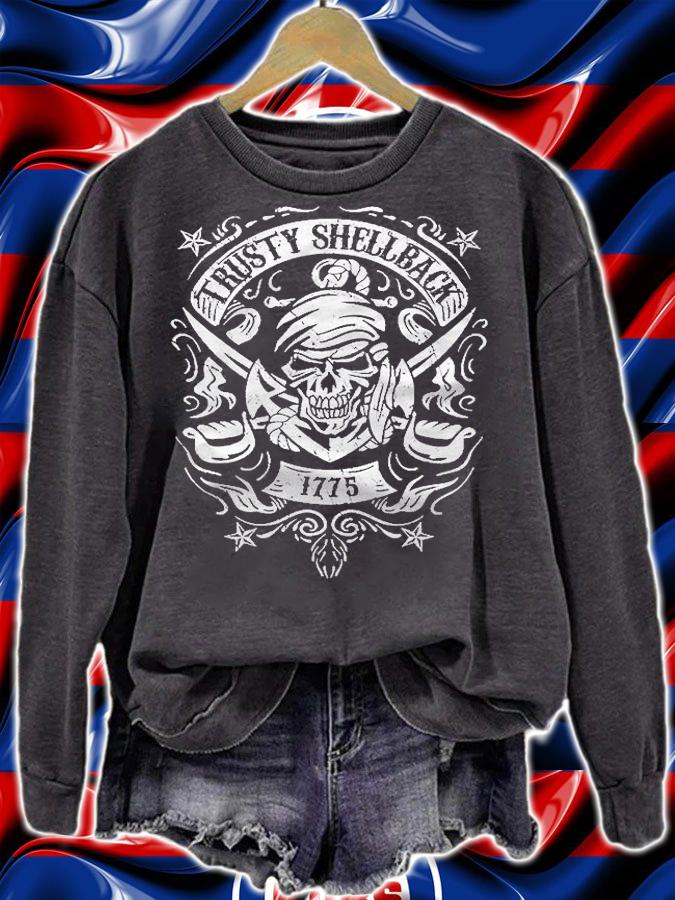 Trusty Shellback Skull And Swords Equator Crossing Naval Art Shirt sweatshirt