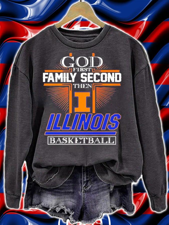 God first family second the Illinois Basketball shirt sweatshirt