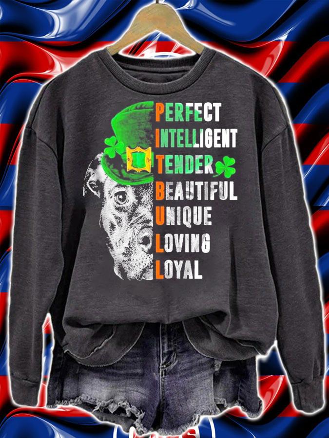 Pitbull Leprechaun perfect intelligent tendon beautiful unique loving loyal St.Patrick's Day shirt sweatshirt