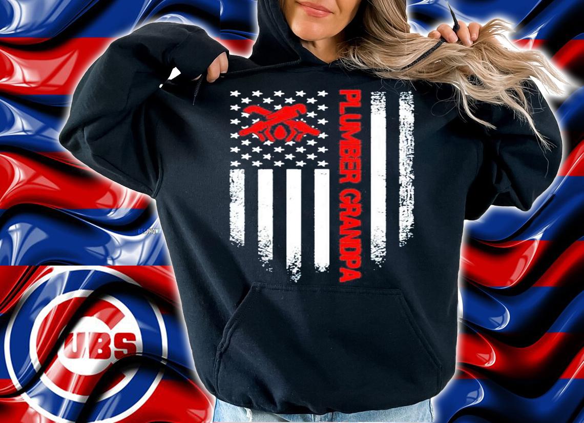 Plumber Grandpa With American Flag shirt hoodie