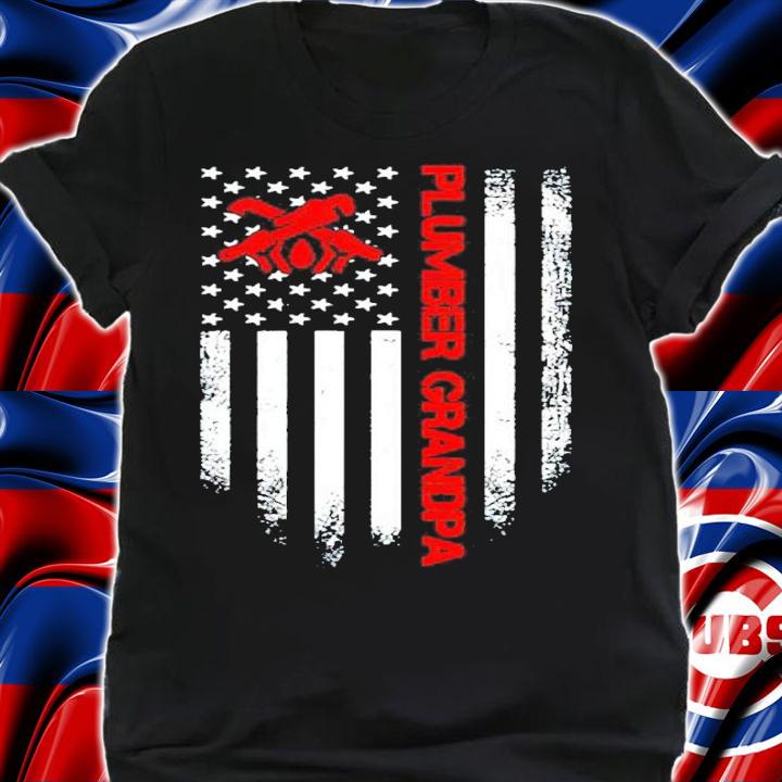 Plumber Grandpa With American Flag shirt shirt