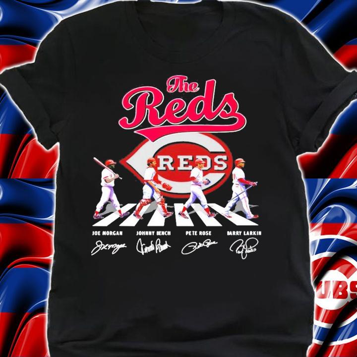 The Reds Joe Morgan Johnny Bench Pete Rose Barry Larkin signature Abbey Road shirt