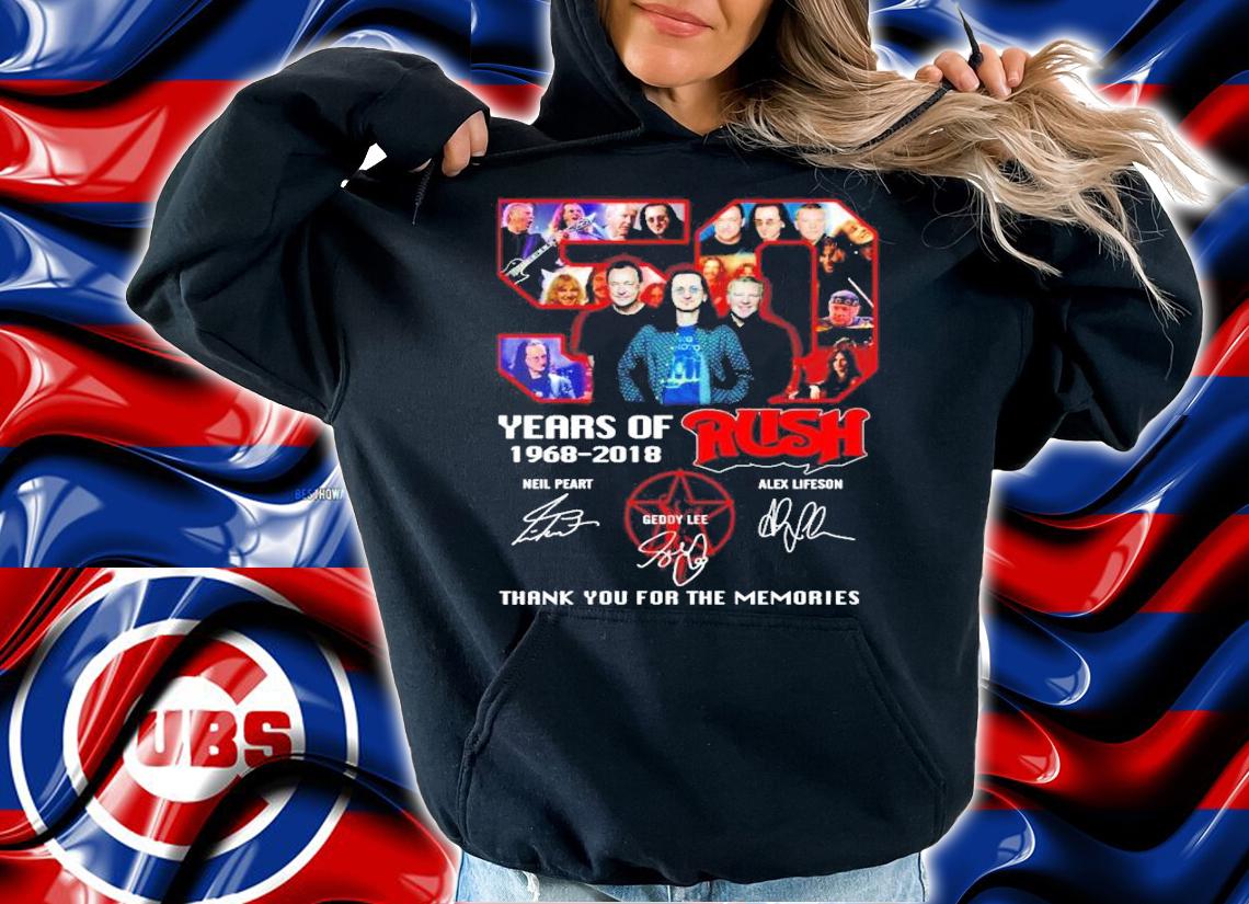 50 years of 1968-2018 Rush thank you for the memories shirt