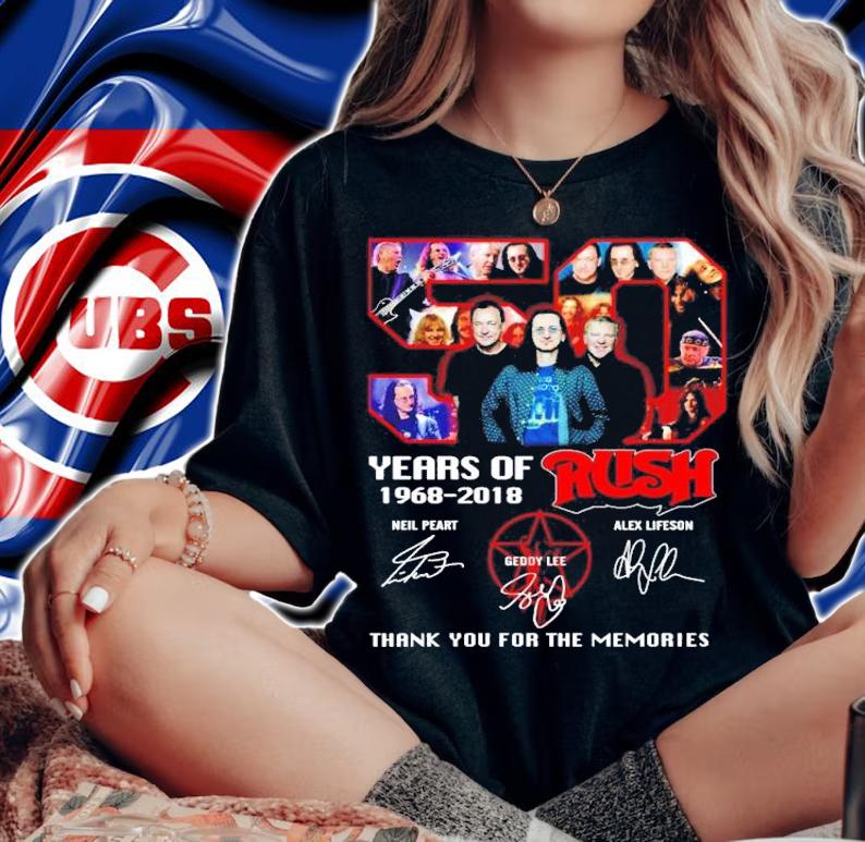 50 years of 1968-2018 Rush thank you for the memories shirt