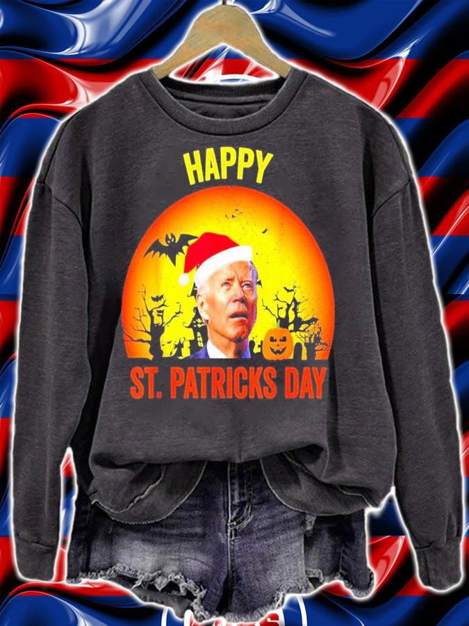 Anti Joe Biden Happy St.Patrick's Pumpkin Head Halloween shirt sweatshirt