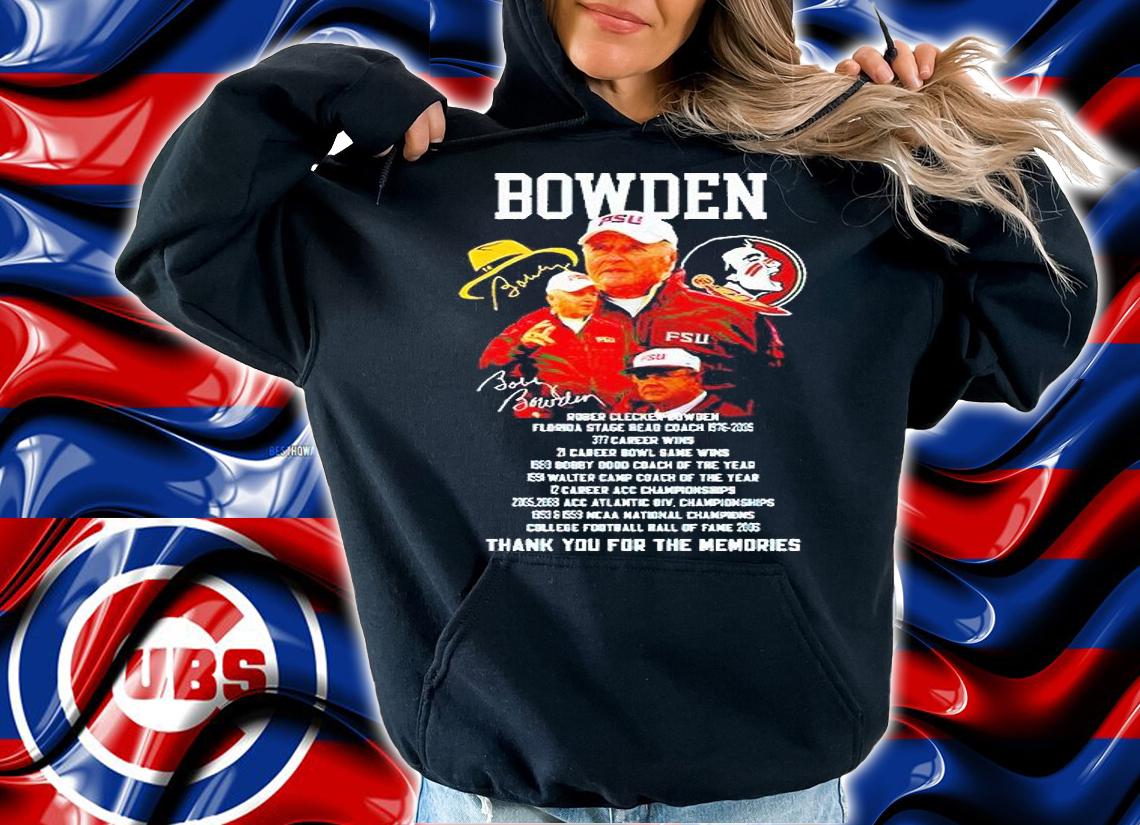 Bobby Bowden Psu Rover Clicker Bowden thank you for the memories signature T-shirt hoodie