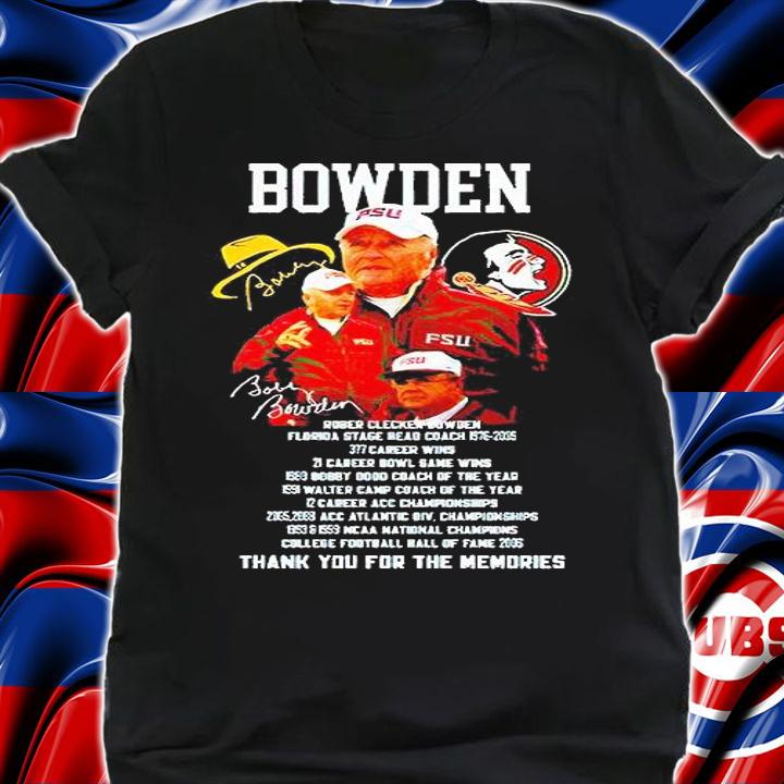 Bobby Bowden Psu Rover Clicker Bowden thank you for the memories signature T-shirt shirt