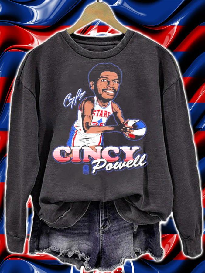 Cincy Powell ABA Player signature shirt sweatshirt