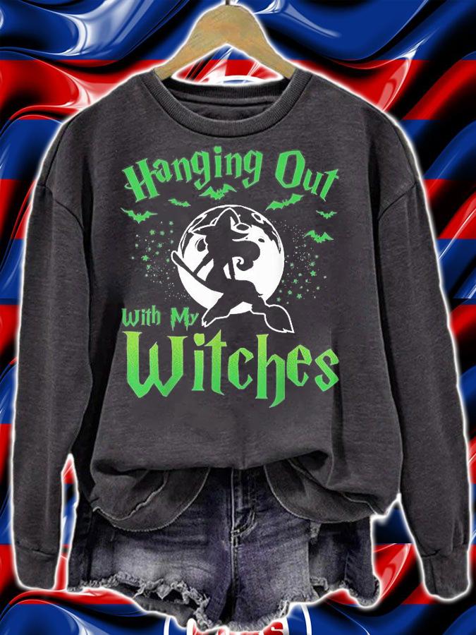 Hanging Out With My Witches Witches Bat Spooky T-Shirt