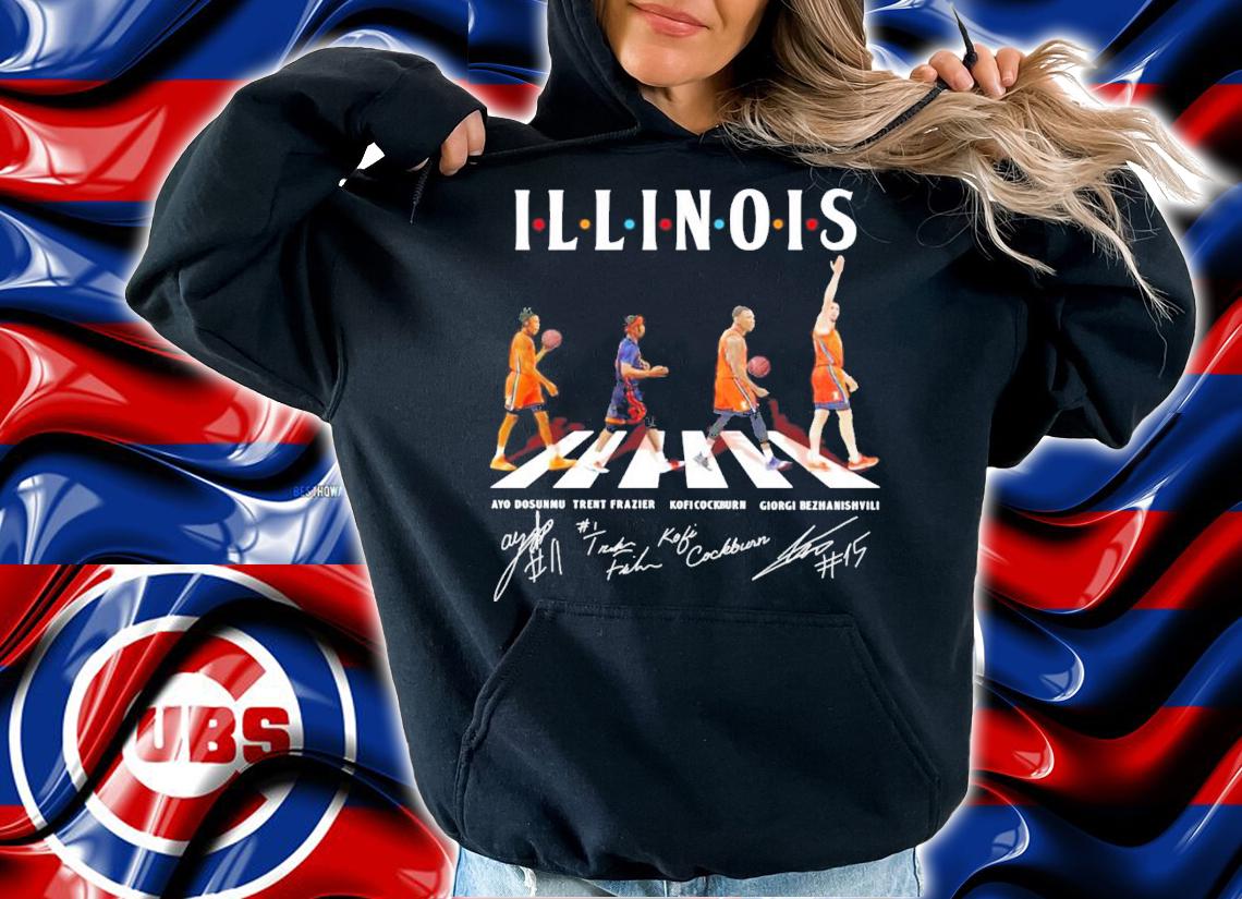 Illinois Ayo Dosunmu Trent Frazier Koficockburn Giorgi Bezhanishvili signature shirt hoodie