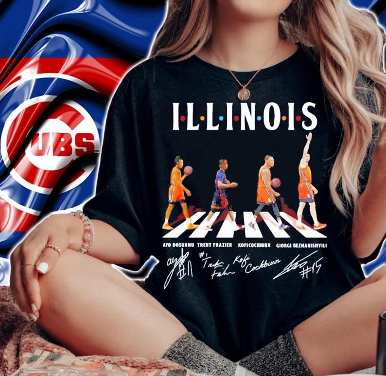 Illinois Ayo Dosunmu Trent Frazier Koficockburn Giorgi Bezhanishvili signature shirt woman shirt