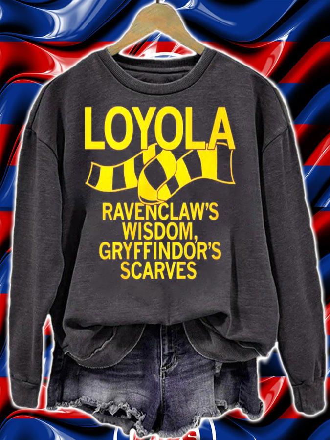 Loyola ravenclaw's wisdom gryffindor's scarves shirt