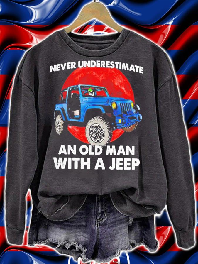 Never underestimate an old man with a Jeep shirt