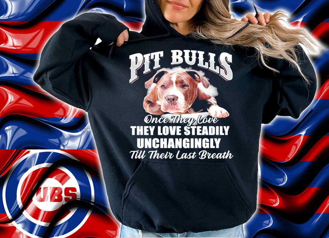 Pit Bulls once they love they love steadily unchangingly till their last breath shirt hoodie