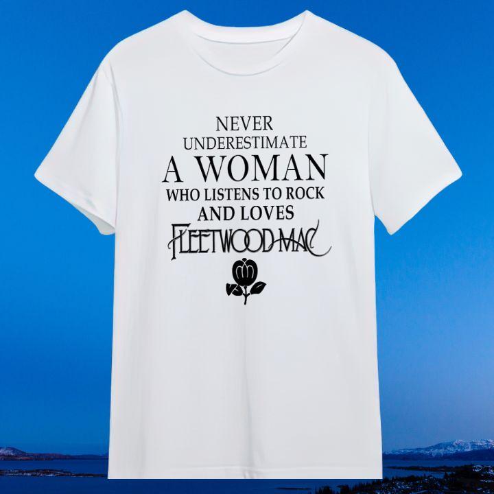 Official Never Underestimate An Old Man Who Listens To Rock And Loves Fleetwood Mac T-Shirt
