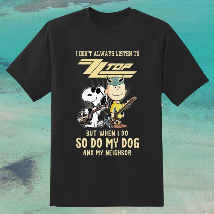 Personalized Snoopy And Charlie Brown I Dont Always Listen To Zz Top Rock Band T-Shirt