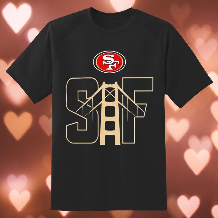 Official Logo San Francisco 49Ers Football Golden Gate Bridge T-Shirt
